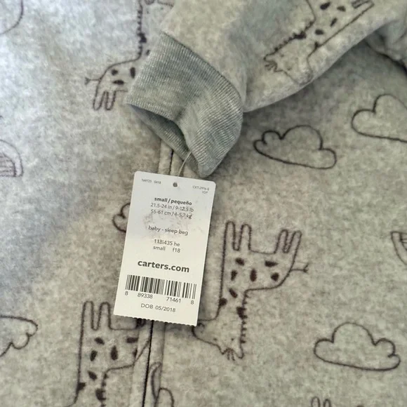 Carter's Gray Sleep Sack w/ Zipper Closure - Picture 2 of 2
